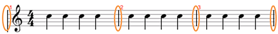 example of musical bar lines